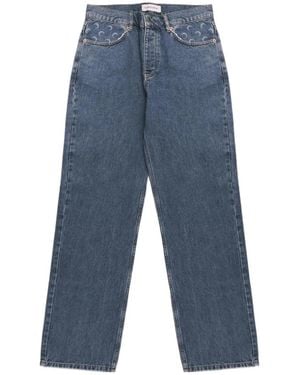 Marine Serre Logo Printed Jeans - Blue
