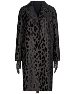 Max Mara Atelier Single-Breasted Spotted Velvet Coat - Black