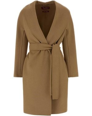 Max Mara Long Sleeve Coat - Natural