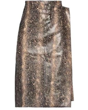 Ganni Snake-Patterned Skirt - Brown