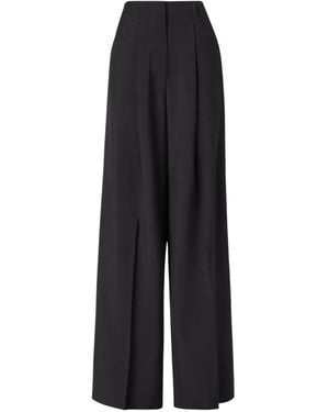 Fendi Pleated Wide-Leg Trousers - Black