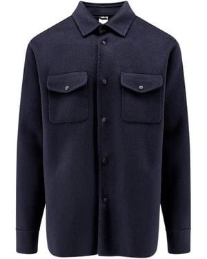 Aspesi Snap-Button Overshirt Jacket - Blue