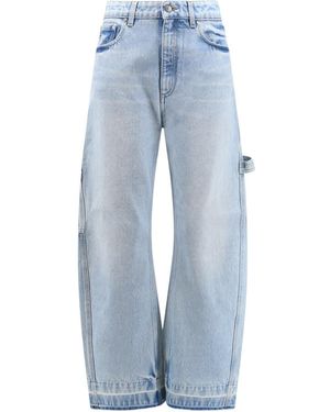 Stella McCartney Logo Patch Straight-Leg Jeans - Blue