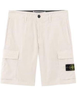 Stone Island Regular-Fit Cargo Bermuda Shorts With Zip Pockets - White