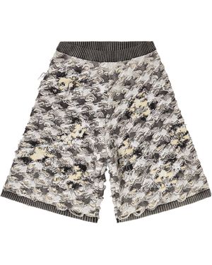 DIESEL Houndstooth-Jacquard Knee-Length Shorts - Gray