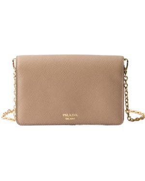 Prada Saffiano Leather Mini-Bag - Natural