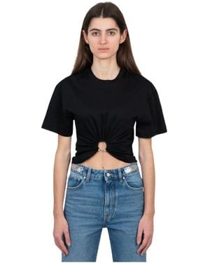 Rabanne Rabanne Pierced Cutout Cropped T-Shirt - Black