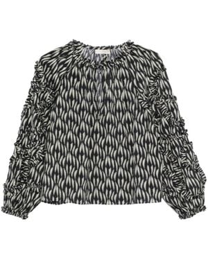 Ulla Johnson Round-Neck Pullover Shirt - Grey