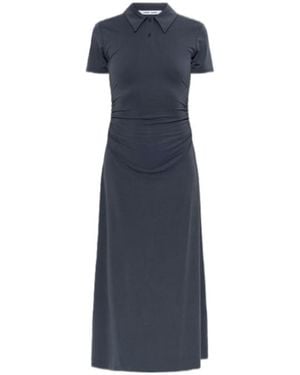 Samsøe & Samsøe Collared Short-Sleeved Dress - Blue