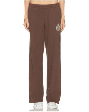 Sporty & Rich Logo Cotton Trousers - Brown