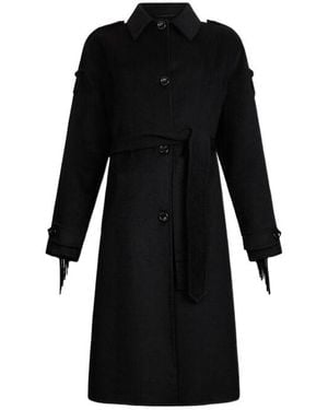 Liu Jo Belted Single-Breasted Coat - Black
