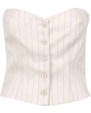 Aniye By Button-Front Bandeau Top - Natural