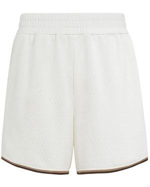 Fendi Ff Jacquard Elasticated Waistband Shorts - White