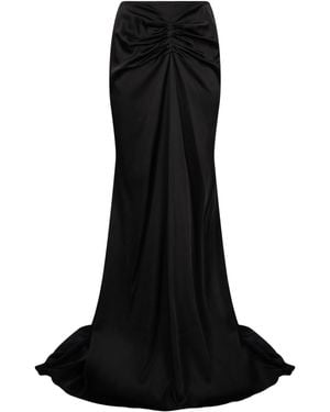 Victoria Beckham Isabella Satin Maxi Skirt - Black
