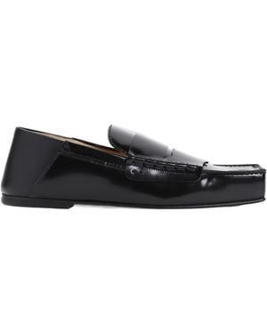 Jacquemus Leather Square-Toe Loafers - Black
