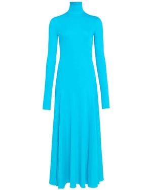 Alaïa Alaïa Fluid Jersey Heart Dress - Blue