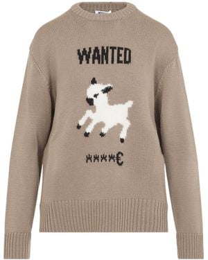 Moschino Long-Sleeved Knitted Jumper - Grey