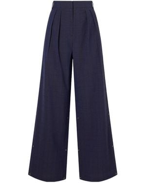 Tibi Cotton-Blend Wide-Leg Jeans - Blue