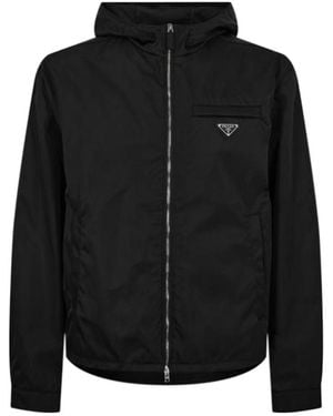 Prada Hooded Long-Sleeved Jacket - Black