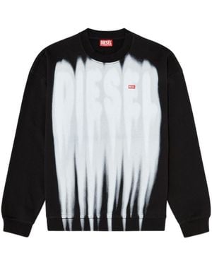 DIESEL Cotton Sweatshirt With Graphic Print - Black