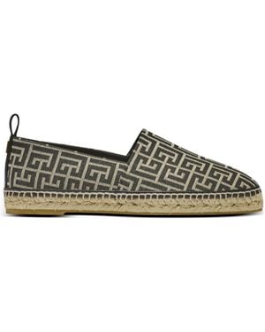 Balmain Monogram Jacquard Espadrilles - Grey