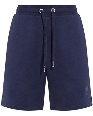 Ami Paris Drawstring Track Shorts - Blue