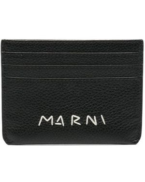 Marni Logo Detailed Card Case - Black