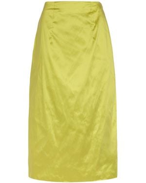 Simone Rocha Sculpted Bustle Taffeta Midi Skirt - Yellow