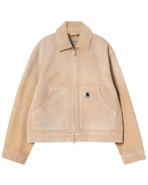 Carhartt Arcan Logo-Patch Zip-Up Cotton Jacket - Natural
