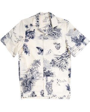 Moncler Floral Printed Short-Sleeved Shirt - White