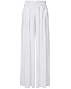Norma Kamali Gathered Wide-Leg Trousers - White
