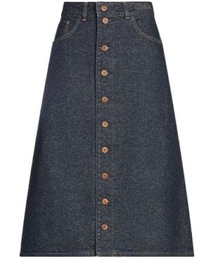 Chloé Darkwash Denim Flared Skirt - Blue