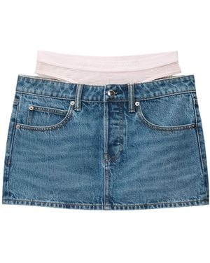 Alexander Wang Prestyle Hotfix Layered Mini Skirt - Blue