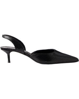 STAUD Snakeprint Highheeled Shoes - Black