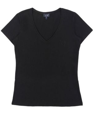 Armani Jeans V-Neck Short-Sleeve T-Shirt - Black