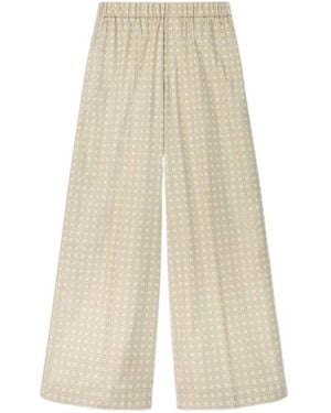 KENZO Weave Twill Wide-Leg Pyjama Trousers - White