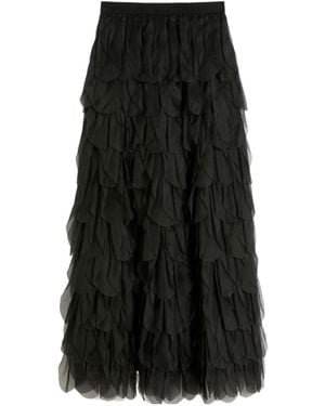 Max Mara Romana Tiered Ruffled Maxi Skirt - Black