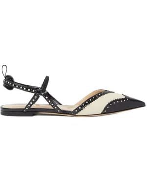 Fendi Colibrì Brogues And Parchment Leather Low-Heeled Slingbacks - Multicolour