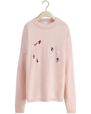 Dior Alps Embroidered Oversized Sweater - Pink