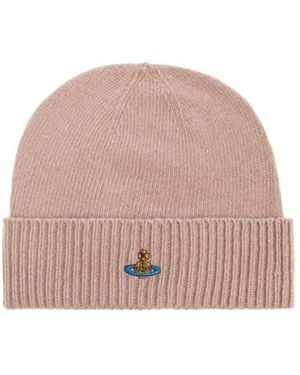 Vivienne Westwood Logo Embroidered Beanie - Pink