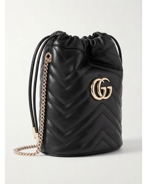 Gucci Gg Marmont Small Bucket Bag - Black