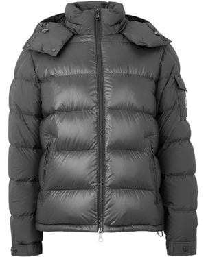 Moncler Short Shiny Hooded Down Jacket - Black