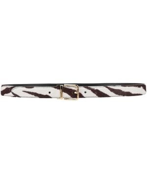 Dolce & Gabbana Zebra Print Belt - White
