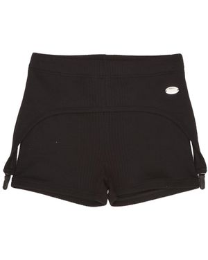 Jean Paul Gaultier Logo Detail Shorts - Black