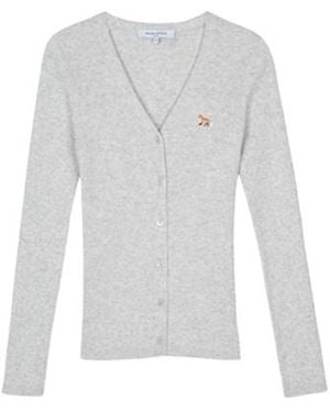 Maison Kitsuné Maison Kitsuné Baby Fox Patch Knit Cardigan - White