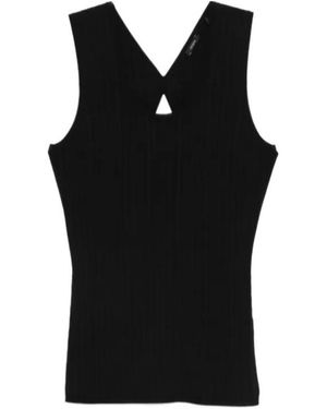 JOSEPH Keyhole Ribbed Top - Black
