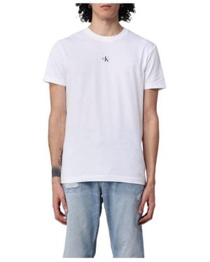 Calvin Klein Logo-Print Cotton T-Shirt - White