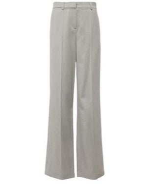 Magda Butrym Mid-Rise Wool Straight Pants - Gray