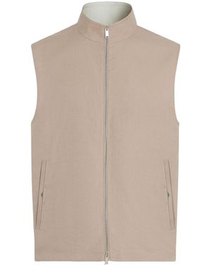 ZEGNA Oasi Lino Zipped Vest - Natural