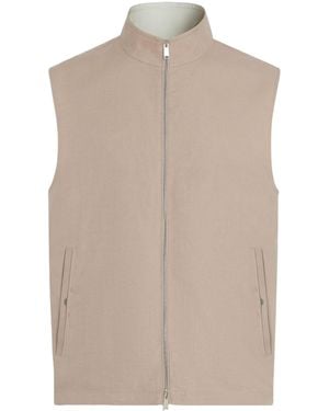 ZEGNA Oasi Lino Zipped Vest - Natural